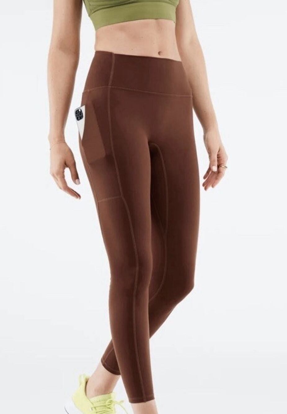 Fabletics Motion 365 Trinity High Waisted Utility Brown Leggings Large NWT